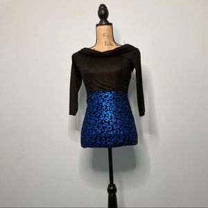 🖤 Metallic Blue Cheetah Print Miniskirt 🖤